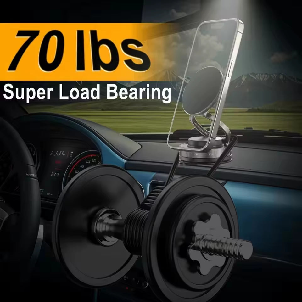 Car Phone Magnetic Stand with Mechanical Vacuum Suction Cup, 360 Degree Rotation ° Magnetic Adsorption Bracket Navigation  Holder